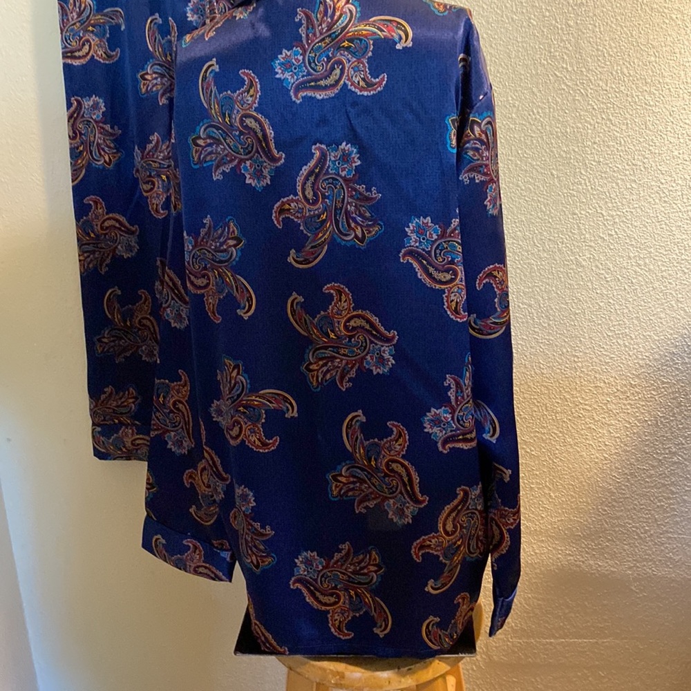 London Navy Blue Beautiful Paisley Design Pajamas Pants Set - Picture 8 of 15